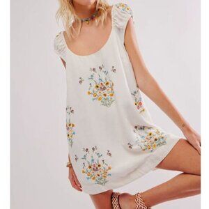 NEW Free People Wildflower Embroidered Mini Dress